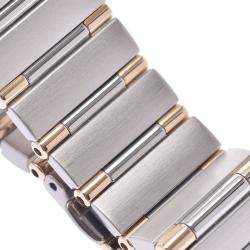 Pre Owned Omega White Yellow Gold And Stainless Steel Constellation 1262.30 Women's Wristwatch 23 MM