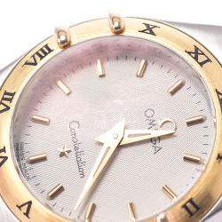 Pre Owned Omega White Yellow Gold And Stainless Steel Constellation 1262.30 Women's Wristwatch 23 MM