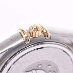 Pre Owned Omega White Yellow Gold And Stainless Steel Constellation 1262.30 Women's Wristwatch 23 MM