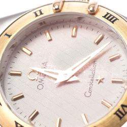 Pre Owned Omega White Yellow Gold And Stainless Steel Constellation 1262.30 Women's Wristwatch 23 MM