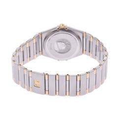 Pre Owned Omega White Yellow Gold And Stainless Steel Constellation 1262.30 Women's Wristwatch 23 MM