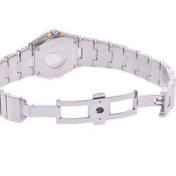 Omega MOP Diamonds 18k Yellow Gold And Stainless Steel Constellation 123.20.24.60.55.006 Women's Wristwatch 24 MM