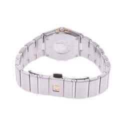 Omega MOP Diamonds 18k Yellow Gold And Stainless Steel Constellation 123.20.24.60.55.006 Women's Wristwatch 24 MM