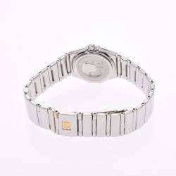 Pre Owned Omega Black Diamonds Stainless Steel Constellation Mini 1566.56 Women's Wristwatch 22.5 MM