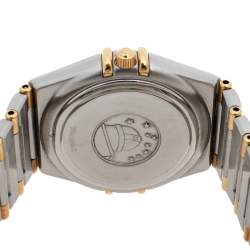 Omega  Silver White 18K Yellow Gold Stainless Steel Diamond Constellation 796.1201 Women's Wristwatch 27.50 mm