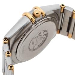 Omega  Silver White 18K Yellow Gold Stainless Steel Diamond Constellation 796.1201 Women's Wristwatch 27.50 mm