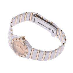Omega Champagne 18K Yellow Gold And Stainless Steel Constellation 1262.10 Quartz Women's Wristwatch 22 MM