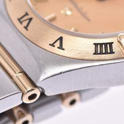 Omega Champagne 18K Yellow Gold And Stainless Steel Constellation 1262.10 Quartz Women's Wristwatch 22 MM
