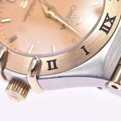 Omega Champagne 18K Yellow Gold And Stainless Steel Constellation 1262.10 Quartz Women's Wristwatch 22 MM