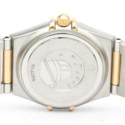 Pre Owned Omega MOP Diamonds 18K Rose Gold And Stainless Steel Constellation Quartz 1360.75 Women's Wristwatch 26 MM