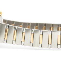 Pre Owned Omega MOP Diamonds 18K Rose Gold And Stainless Steel Constellation Quartz 1360.75 Women's Wristwatch 26 MM