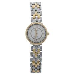 Pre Owned Omega White Two Tone Stainless Steel De Ville Prestige Women's Wristwatch 23MM
