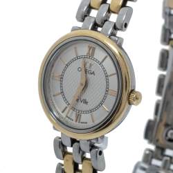 Pre Owned Omega White Two Tone Stainless Steel De Ville Prestige Women's Wristwatch 23MM