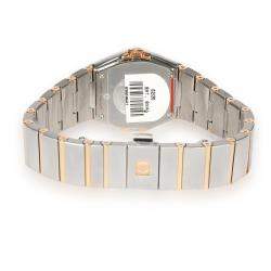 Pre Owned Omega Brown Diamonds 18K Rose Gold And Stainless Steel Constellation 123.25.27.60.63.001 Women's Wristwatch 27 MM