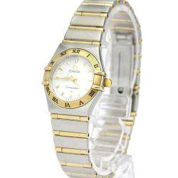 Omega Silver 18k Yellow Gold And Stainless Steel Quartz Constellation 1262.70 Women's Wristwatch 22 MM