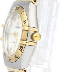 Omega Silver 18k Yellow Gold And Stainless Steel Quartz Constellation 1262.70 Women's Wristwatch 22 MM