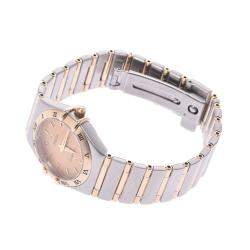 Pre Owned Omega Champagne 18K Yellow Gold And Stainless Steel Constellation 1262.10 Quartz Women's Wristwatch 24 MM