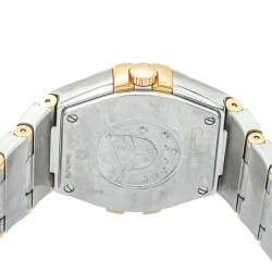 Omega Coral Mother Of Pearl 18K Yellow Gold & Stainless Steel Constellation Women's Wristwatch 27mm 