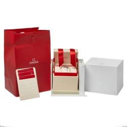 Pre Owned Omega Blue 18K Yellow Gold Stainless Steel Constellation 123.20.24.60.53.001 Women's Wristwatch 24 mm