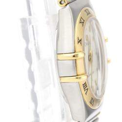 Pre Owned Omega Silver 18k Yellow Gold And Stainless Steel Constellation 1372.30 Quartz Women's Wristwatch 25 MM
