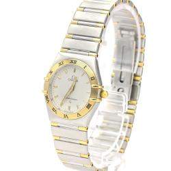 Pre Owned Omega Silver 18k Yellow Gold And Stainless Steel Constellation 1372.30 Quartz Women's Wristwatch 25 MM