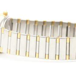 Pre Owned Omega Silver 18k Yellow Gold And Stainless Steel Constellation 1372.30 Quartz Women's Wristwatch 25 MM