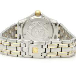 Pre Owned Omega Champagne 18K Yellow Gold And Stainless Steel Seamaster Quartz Women's Wristwatch 26 MM