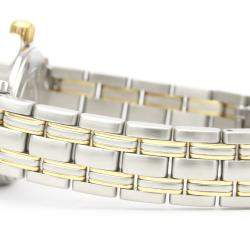 Pre Owned Omega Champagne 18K Yellow Gold And Stainless Steel Seamaster Quartz Women's Wristwatch 26 MM