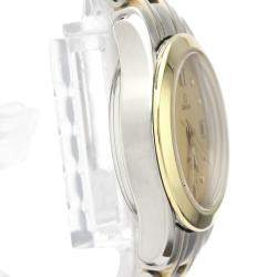 Pre Owned Omega Champagne 18K Yellow Gold And Stainless Steel Seamaster Quartz Women's Wristwatch 26 MM