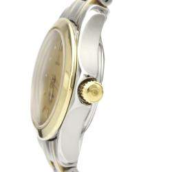 Pre Owned Omega Champagne 18K Yellow Gold And Stainless Steel Seamaster Quartz Women's Wristwatch 26 MM
