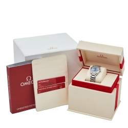 Pre Owned Omega Blue Diamonds Stainless Steel Seamaster Aqua Terra 220.10.28.60.53.001 Women's Wristwatch 28 mm