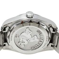 Pre Owned Omega Blue Diamonds Stainless Steel Seamaster Aqua Terra 220.10.28.60.53.001 Women's Wristwatch 28 mm