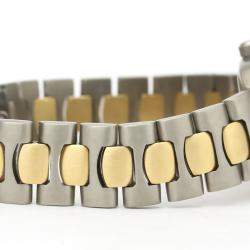 Omega Grey Diamonds 18K Yellow Gold And Titanium Seamaster 895.0845 Quartz Women's Wristwatch 22 MM