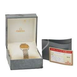 Pre Owned Omega Vintage 18K Yellow Gold & Stainless Steel De Ville 395.3378 Women's Wristwatch 30 mm