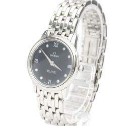 Pre Owned Omega Blue Stainless Steel De Ville 424.10.27.60.53.001 Quartz Women's Wristwatch 27 MM