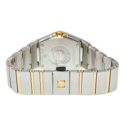 Pre Owned Omega Mother of Pearl 18K Yellow Gold & Stainless Steel Diamond Constellation 123.20.27.60.55.005 Women's Wristwatch 27 mm