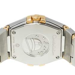 Pre Owned Omega Mother of Pearl 18K Yellow Gold & Stainless Steel Diamond Constellation 123.20.27.60.55.005 Women's Wristwatch 27 mm