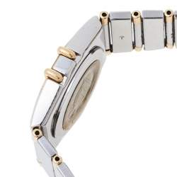 Pre Owned Omega Vintage White 18K Yellow Gold & Stainless Steel Constellation 795.108 Women's Wristwatch 23 mm