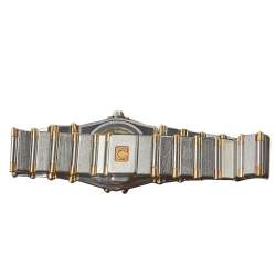 Pre Owned Omega Vintage White 18K Yellow Gold & Stainless Steel Constellation 795.108 Women's Wristwatch 23 mm