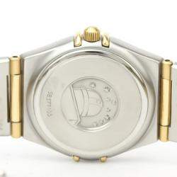 Pre Owned Omega MOP Diamonds 18k Yellow Gold And Stainless Steel Constellation 1272.75 Quartz Women's Wristwatch 25 MM