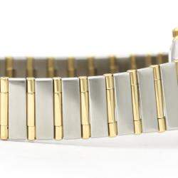 Pre Owned Omega MOP Diamonds 18k Yellow Gold And Stainless Steel Constellation 1272.75 Quartz Women's Wristwatch 25 MM