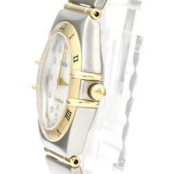 Pre Owned Omega MOP Diamonds 18k Yellow Gold And Stainless Steel Constellation 1272.75 Quartz Women's Wristwatch 25 MM