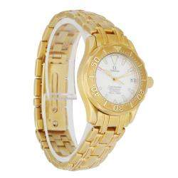 Omega MOP 18K Yellow Gold Seamaster Women's Wristwatch 28 MM