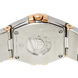 Pre Owned Omega Mother of Pearl 18K Yellow Gold and Stainless Steel Constellation 795.1001 Women's Wristwatch 27 mm
