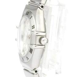 Pre Owned Omega Silver Diamonds Stainless Steel Constellation 1562.36 Quartz Women's Wristwatch 22 MM