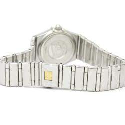 Pre Owned Omega Silver Diamonds Stainless Steel Constellation 1562.36 Quartz Women's Wristwatch 22 MM