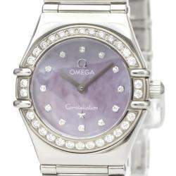 Omega Pink MOP Diamonds Stainless Steel Constellation 1457.78 Women's Wristwatch 22 MM