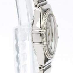 Pre Owned Omega MOP Diamonds Stainless Steel Constellation My Choice 1465.71 Women's Wristwatch 22 MM