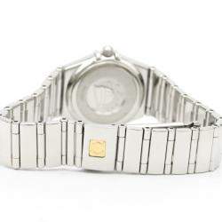 Pre Owned Omega MOP Diamonds Stainless Steel Constellation My Choice 1465.71 Women's Wristwatch 22 MM