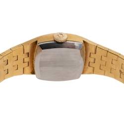 Pre Owned Omega Champagne Gold Plated Stainless Steel Vintage H5375 Women's Wristwatch 18 mm 